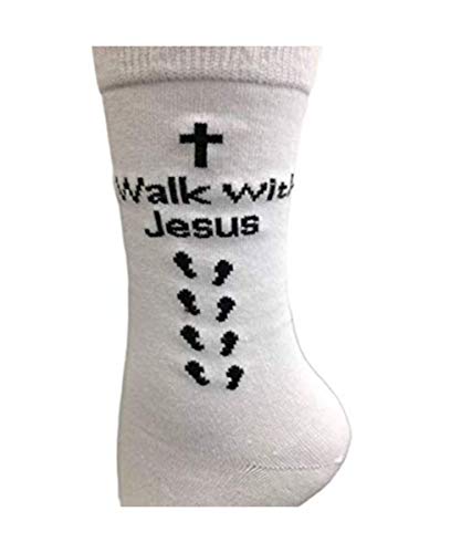 Sierra Socks Men's Combed Cotton Christian Cross Crew Socks - color: White, size: 9-11