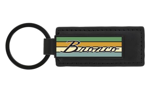 Ford Bronco Vintage Script Key Chain - color: Black/Vintage Multi