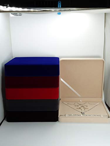 Jewelry Set Velvet Box Necklace Earring Ring Necklace Bracelet Gift Display Case Wedding Jewelry Storage Holder (Royal Blue) - color: Royal Blue