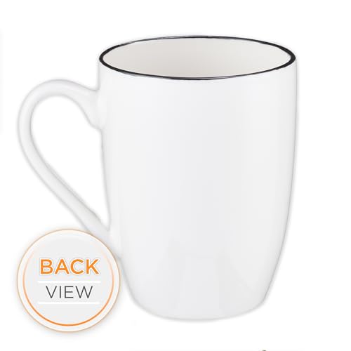 Christian Art Gifts Microwave & Dishwasher Safe Encouraging Ceramic Coffee & Tea Mug for Women & Men: It is Well With My Soul Inspirational Non-toxic Novelty Heart Beverage Cup, White & Black, 12 oz. - color: White & Black/It is Well, size: 12 Ounces