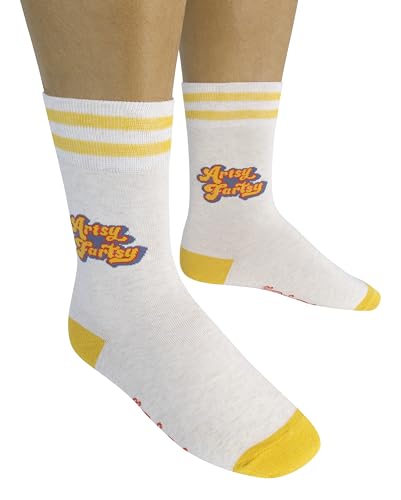 FUNATIC Crazy Socks with Funny Sayings - Novelty Gift for Men, Women, Adult - color: Artsy Fartsy-