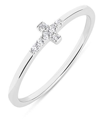 Milla Cross Rings for Women – 925 Sterling Silver or 14K Gold Plated Stackable Ring – Christian Gifts for Women, Catholic Jewelry, Faith and Religious Presents for Her - color: Sterling Silver