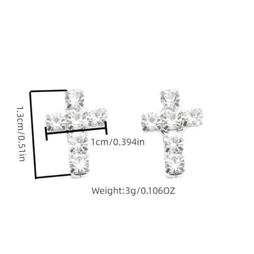 QiaTsed Earrings for Women Cross Stud Earrings Hypoallergenic Dainty Earrings Simple Small Earrings Ideal Jewelry Gift for Women