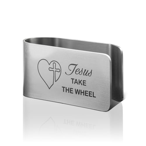 Jesus Take The Wheel Car Visor Clip, Christian Visor Clip for Women - color: Silver27
