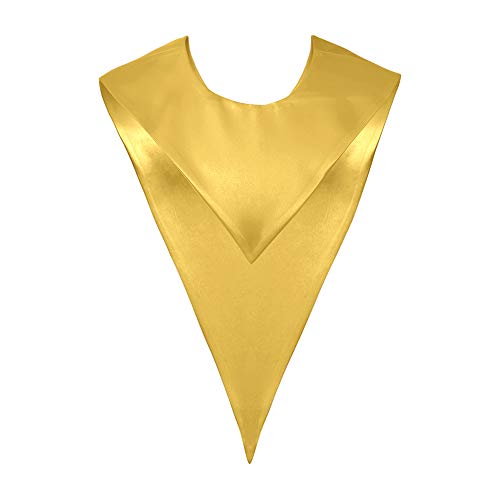 Premium Choir V Stole - Solid Color - Satin - Unisex - color: Gold