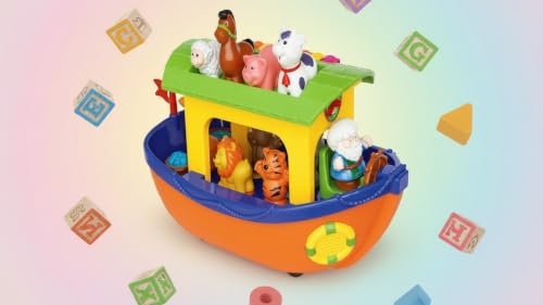 Kiddieland Noah’s Ark Shape Sorter Toy - Musical Boat with 9 Animals