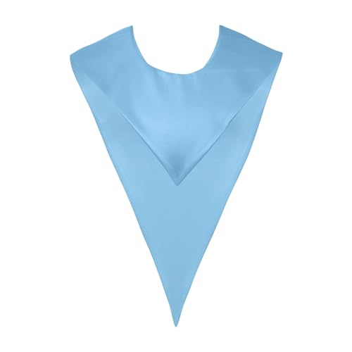 Premium Choir V Stole - Solid Color - Satin - Unisex - color: Light Blue