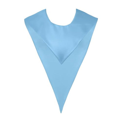 Premium Choir V Stole - Solid Color - Satin - Unisex - color: Light Blue