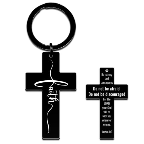 Cross Keychain for Men Bible Verse Christian Gifts Jesus Keychain for Women