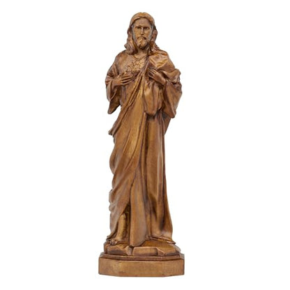 Sacred Heart of Jesus Statue,Wooden Religious Figurine - color: Jesus-a, size: 4 Inch