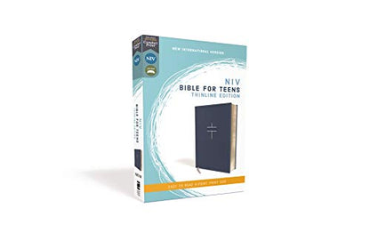 NIV, Bible for Teens, Thinline Edition, Leathersoft, Blue, Red Letter, Comfort Print
