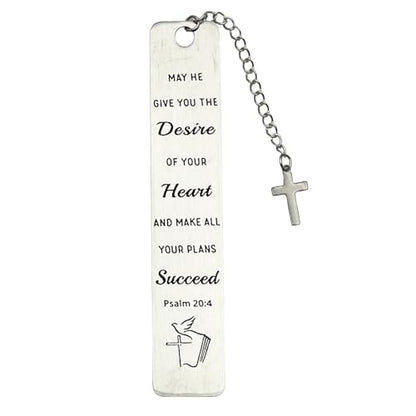 Bible Bookmarks Book Markers, Metal Christian Bookmark Gift Accessories (Psalm 20:4) - style: Psalm 20:4