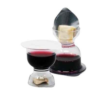Chalice Style Bagged Prefilled Communion Set (25) | Concord Juice + Unleavened Bread | Ready for Worship, Easy to Store - size: 25 - Bag