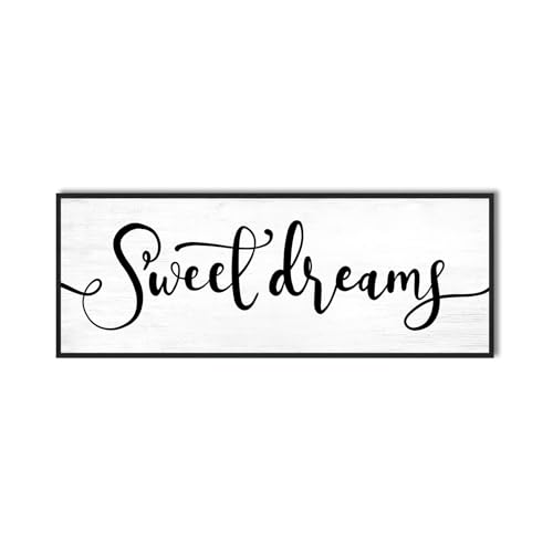 YPY Sweet Dreams Wall Decor Above Bed 32''×12'' - color: Sweet Dreams, size: 12"×32"