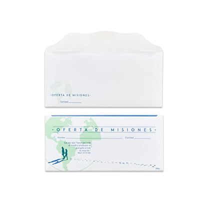 Spanish Missions Offering Envelopes for Church | 3" x 6 5/16" | Oferta de Misiones | CloseOut (100)