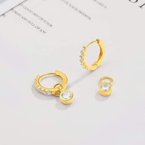 DAILY VIBES Cute Butterfly Star Cross Heart CZ Dangle Earrings for Women - color: Gold Single Stone