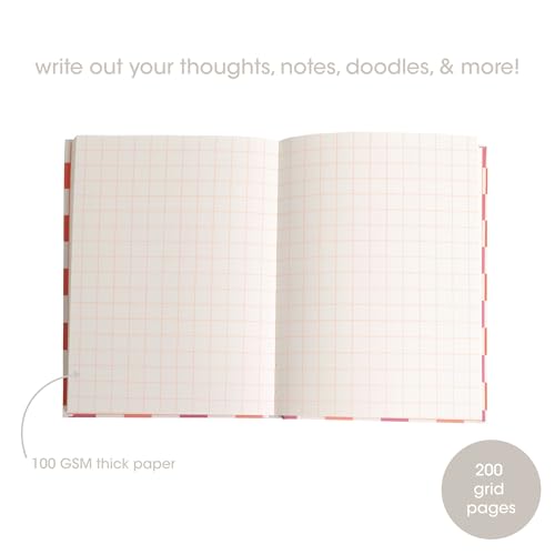 Pearhead Pink & Orange Star Cutout Hardcover Graph Notebook, 6.25x8.25 Grid Journal for Bullet Journaling, Planning & School Notes, 200 Pages - color: Orange Cut-Out Checkered Graph Journal