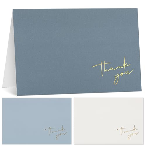 ZICOTO Beautiful Thank You Cards Set of 30 With Envelopes and Stickers - color: Blue