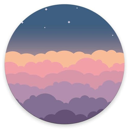 Round Mouse Pad,Cute Clouds Purple Mouse pad,Custom Small Mouse Pads with Designs,Portable Office Non-Slip Rubber Base Wireless Mouse Pad for Laptop 7.9×7.9×0.12 inches - color: Cute Clouds Purple