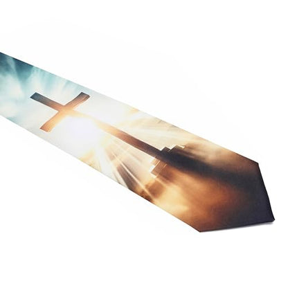 ASVP Shop Easter Mens Ties Jesus Resurrection Cross Necktie Tie Religious Neckties Christianity - style: Light of Faith