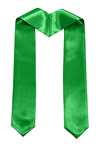 MyGradDay Plain Graduation Stole Colorful Stole for Adult Length 60",Rich in Color - color: Emerald Green