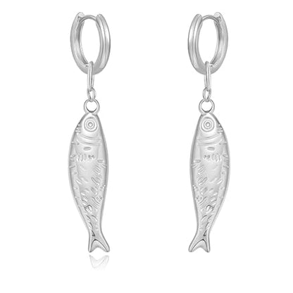 Fish Earrings for Women - color: Silver