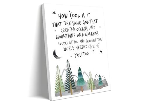 Christian Nursery Wall Art Mountain Pictures Baby Boy Decor 12x16 Inch - color: woodland, size: 16"L x 12"W