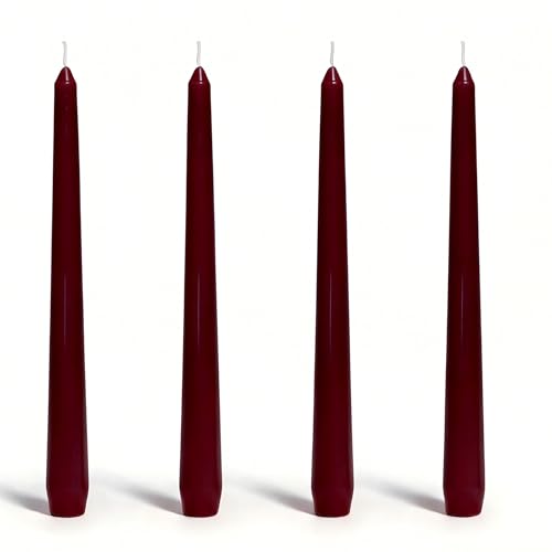 4 Pack Brown Taper Candles丨Taper Candles 10 Inch Dripless丨Unscented & Smokeless Candlesticks Bulk丨7-8 Hours Long Burning Tall Candles丨Ideal for Christmas Weddings Parties Dinner - color: Brown, size: 4 Pack Taper Candle