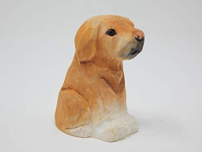 Selsela Labrador Retriever Wooden Figurine - Hand-Carved Miniature Wood Carving Dog Statue, Rustic Home Decor & Collectible Puppy Sculpture - style: Labrador Retriever