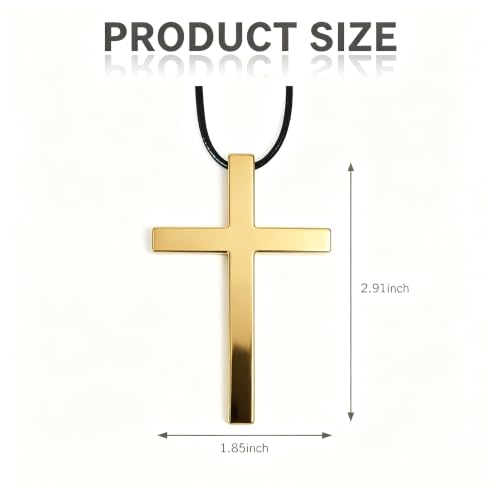 Christian Cross Car Charm, Rearview Mirror Hanging Ornament, Metal Cross Pendant Decoration for Auto Truck Home(Gold) - color: gold