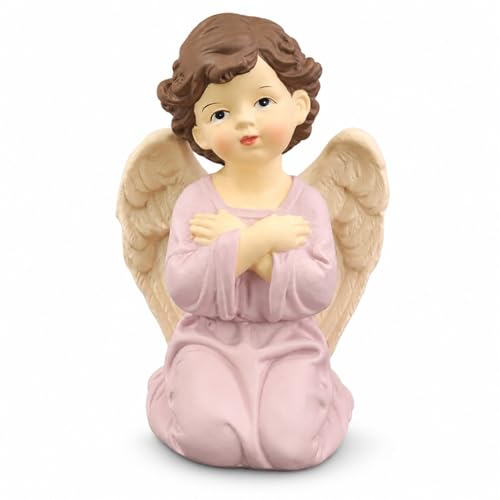 Praying Angel Figurine, Kneeling Guardian Angel Statue - size: 3.74"H