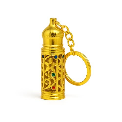 Anointing Oil Bottle Keychain, Gold - color: Gold