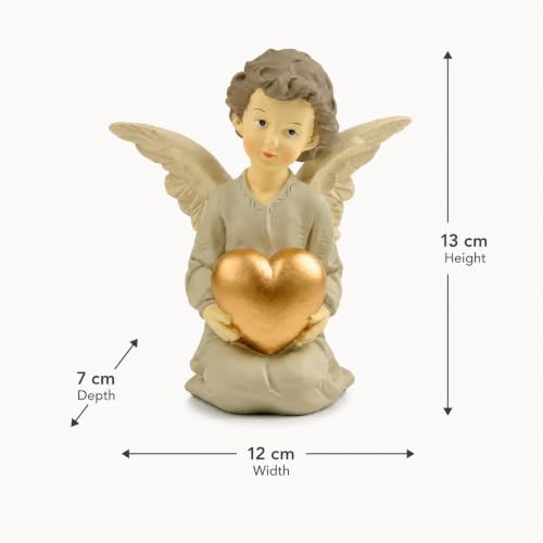 Kneeling Angel Girl Figurine With Heart, 5.12 Inch Resin Guardian Angel - style: 5.12'' Angel w heart on base