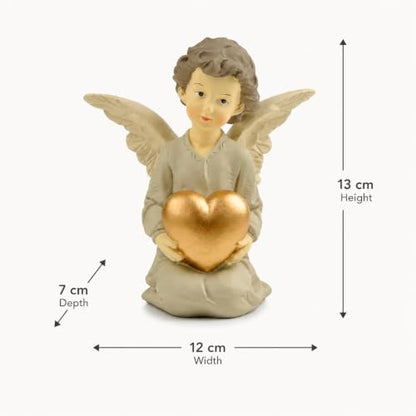 Kneeling Angel Girl Figurine With Heart, 5.12 Inch Resin Guardian Angel - style: 5.12'' Angel w heart on base