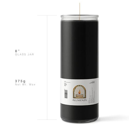 3pk Black Negro 90hr | 7-Day Prayer Candles - Glass Jar Veladoras, Unscented Paraffin Wax | Protection, Reversing Banishing Novena - Catholic Hispanic Church Altar, Memorial Vigil, Uncrossing - color: Black