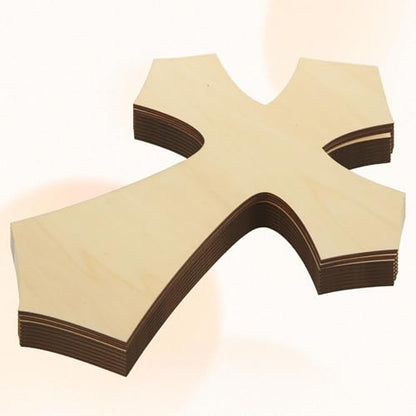 STARVAST 20 PCS 12 Inch Unfinished Wood Cross, Cross Shaped Wood Pieces for Wooden Craft DIY Projects, Halloween and Christmas Decorations