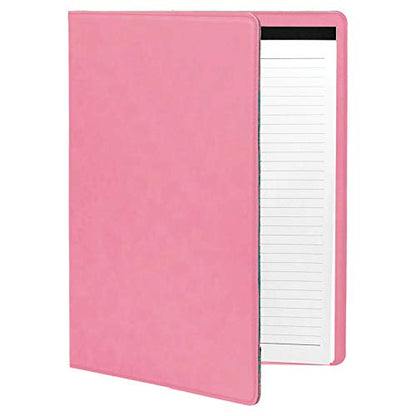 Large 9.5" X 12" Portfolio Notepad, Christian Cross, Personalized Engraving Included (Pink) - color: Pink, size: Large 9.5 X 12
