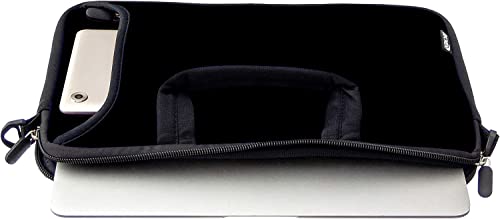 RICHEN 10 inches Messenger Bag Carrying Case with Handle Accessory Pocket Fits 7 to 10-Inch Laptops/Notebook/ebooks/Kids Pad (7-10.2 inch, Pure Black) - color: Pure Black, size: 7-10.2 inch
