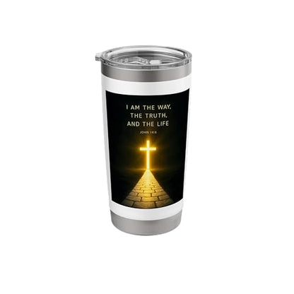 I Am the Way, the Truth, and the Life Powerful John 146 Stainless Steel Insulated Tumbler - color: White