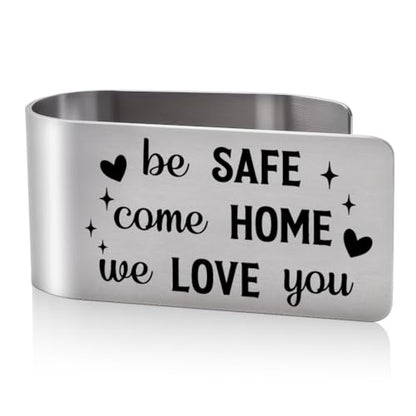 Be Safe Come Home Car Visor Clip Driving Safe Gifts for Drivers - color: silver 2