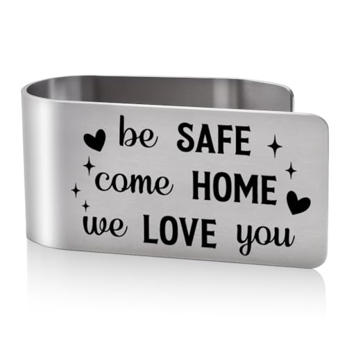 Be Safe Come Home Car Visor Clip Driving Safe Gifts for Drivers - color: silver 2