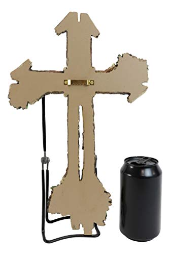 Ebros Gift 13.5" Tall Rustic Western Rugged Tree Logs With Pine Cones Wall Cross Decor Hanging Sculpture Catholic Christian Country Cabin Lodge Accent Decorative Crosses