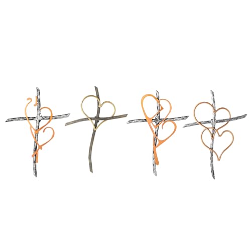 Wall Cross Heart Metal Crosses Religious Wall Art for Wall Hanging