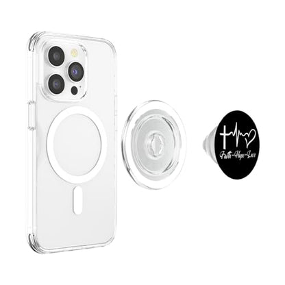Faith Hope and Love - for Women - Christian Bible Verse PopSockets PopGrip: Swappable Grip for Phones & Tablets PopSockets PopGrip for MagSafe - style: Magnetic PopGrip