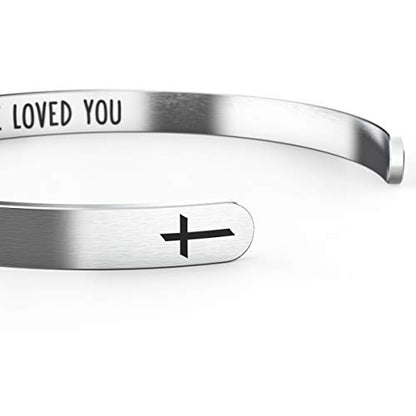 Happy Kisses Love One Another As I Have Loved You Cross Bracelet – Religious Bracelet – John 15:12 — Catholic or Christian Women & Girls - style: Love One Another