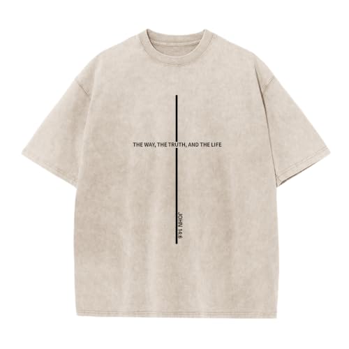 Boys Christian Shirts for Kids Jesus God Bible Verse Religious Faith T Shirt Youth Acid Wash Cross Graphic Tees Tops - color: Apricot, size: 3-4T