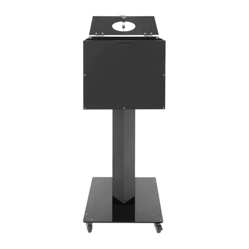 Suggestion Box with Lock and Key Donation Box with Stand and Wheel Acrylic Ballot Box Standing Offering Box for Church, Office, Voting (Black, Round Hole) - color: Black, size: Round Hole