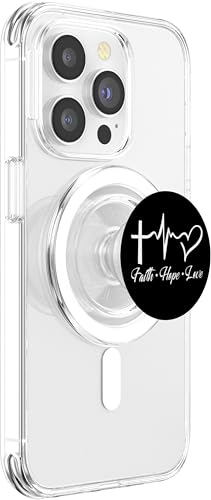Faith Hope and Love - for Women - Christian Bible Verse PopSockets PopGrip: Swappable Grip for Phones & Tablets PopSockets PopGrip for MagSafe - style: Magnetic PopGrip