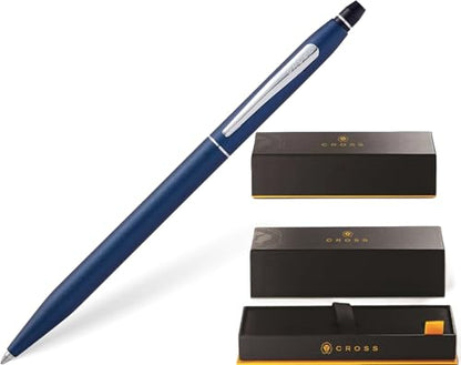 Cross Click Blue Lacquer Selectip Ballpoint Pen with Chrome Appointments - color: Blue