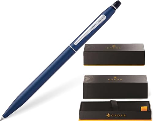 Cross Click Blue Lacquer Selectip Ballpoint Pen with Chrome Appointments - color: Blue